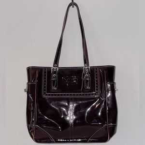 COACH Brown Patent Leather Tote Bag / Purse
